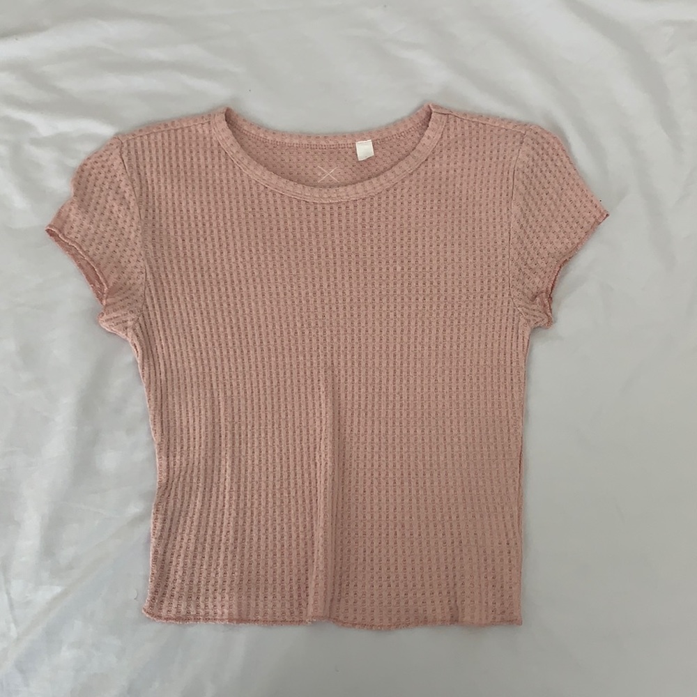 Pacsun Waffle Print Baby Tee/ Crop Top